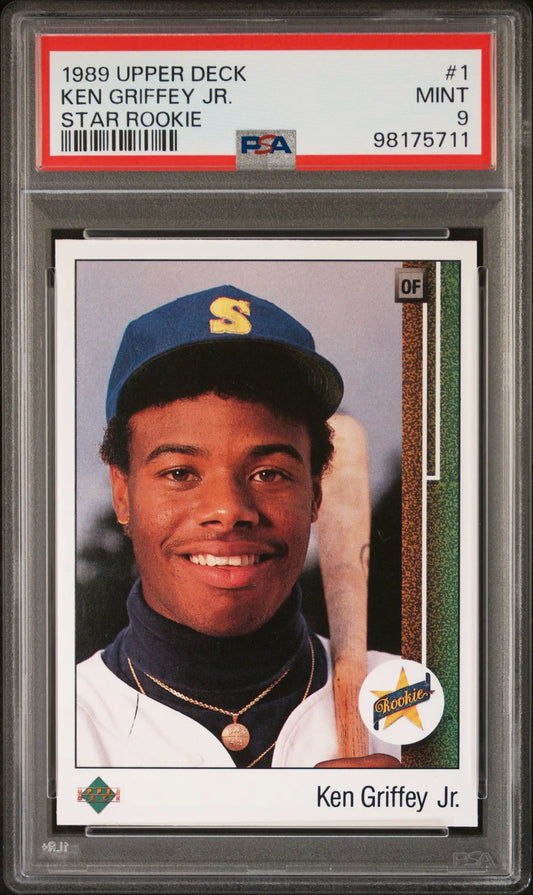 PSA-graded 1989 Upper Deck Rookie Ken Griffey Jr. card in mint condition