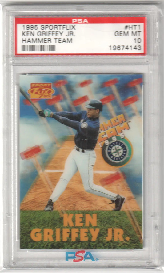 PSA-graded 1995 Sportflix Ken Griffey Jr. Hammer Team card from Columbia Hobby