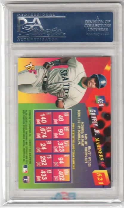 Ken Griffey Jr 1995 Topps Stadium Club #521 PSA 10 GEM MINT Baseball trading card holder