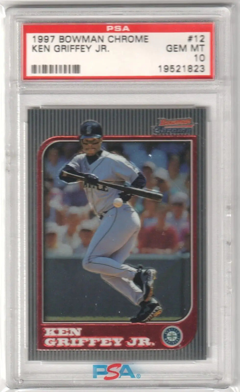 PSA-graded Ken Griffey Jr 1997 Bowman Chrome #12 GEM MINT single card Columbia Hobby