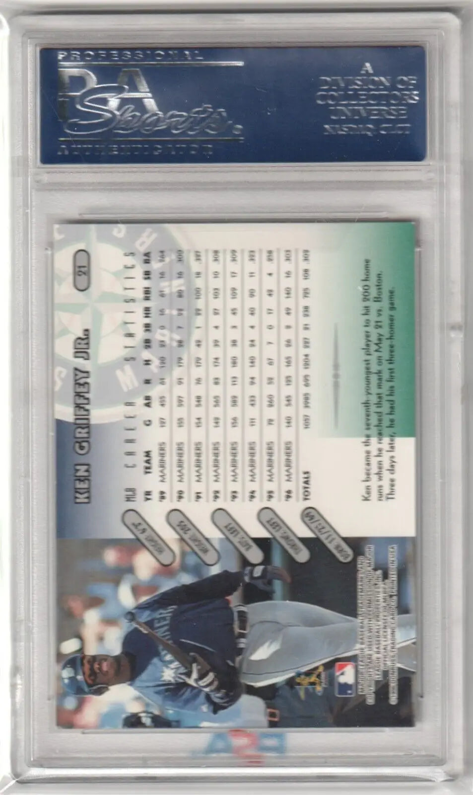 Ken Griffey Jr 1997 Donruss #21 PSA 10 GEM MINT Baseball Card in Clear Holder, Columbia Hobby