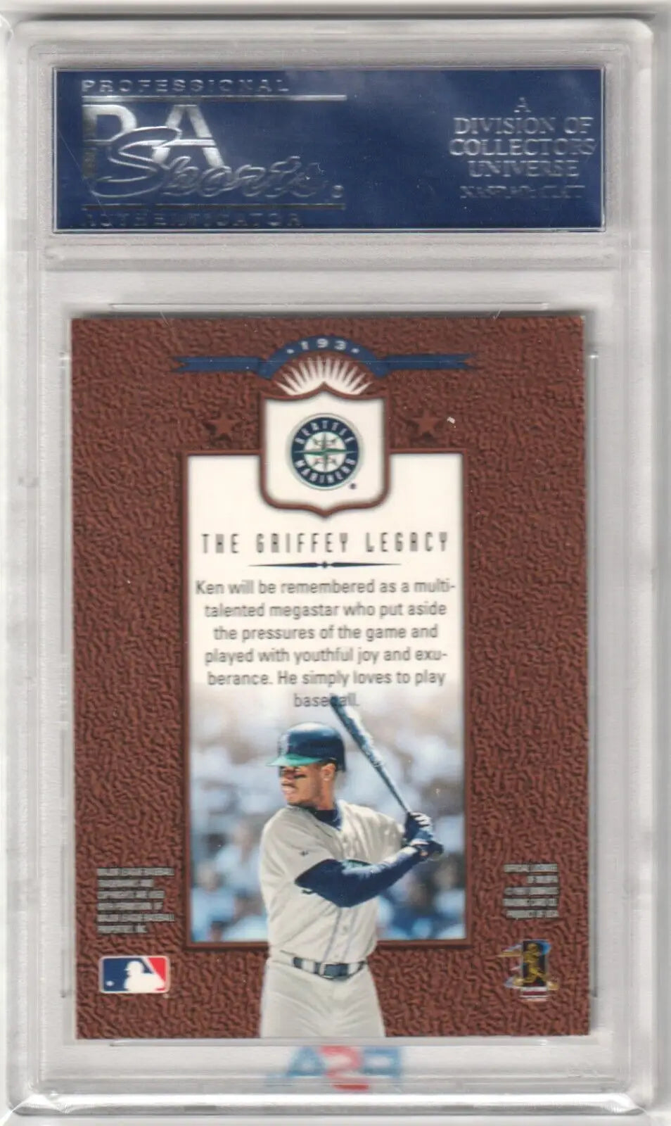 Baseball trading card KEN GRIFFEY JR 1997 Leaf Fractal Matrix in protective case, free shipping