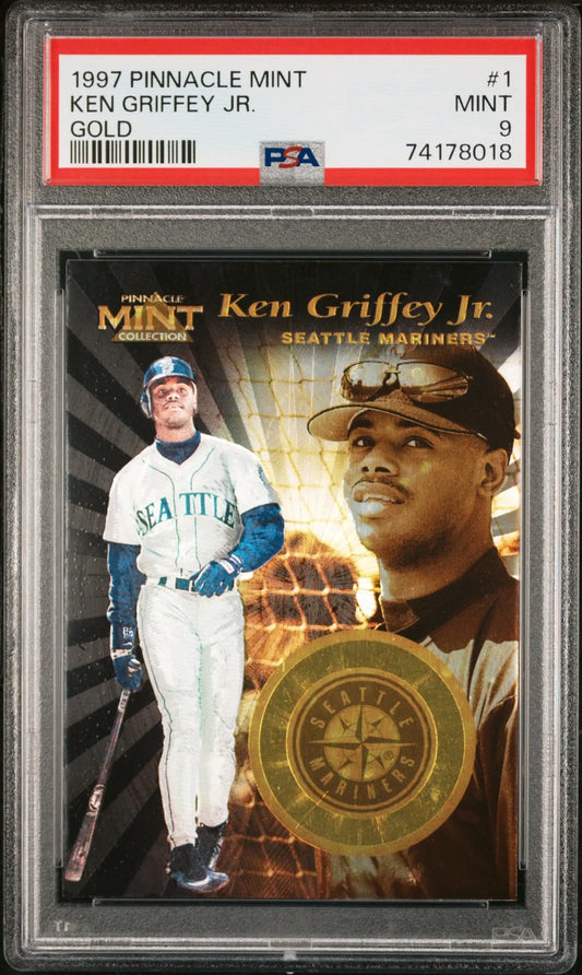 PSA-graded Ken Griffey Jr. 1997 Pinnacle Mint Gold PSA 9 Mint baseball card