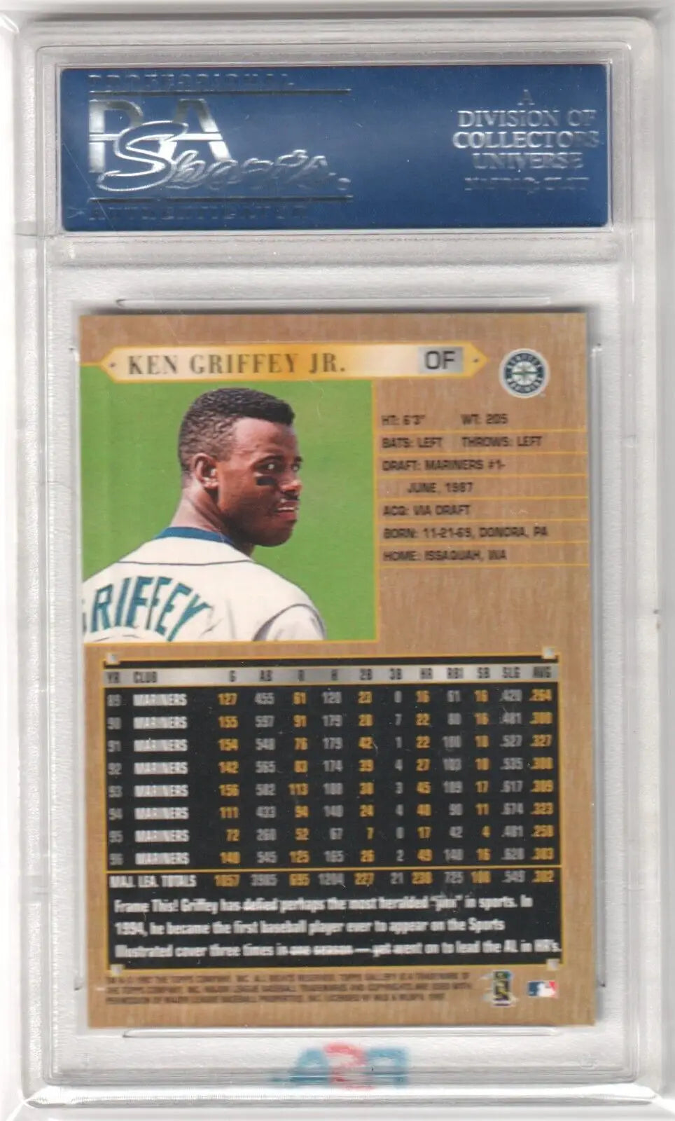 Ken Griffey Jr 1997 Topps Gallery #79 PSA 10 GEM MINT single card in clear case