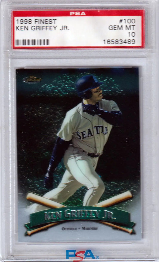 PSA-graded 1998 Topps Finest Ken Griffey Jr. baseball card for Columbia Hobby collection