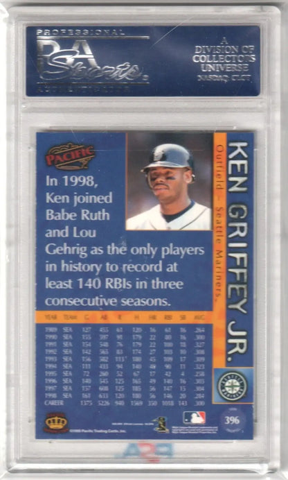 Ken Griffey Jr 1999 Pacific Action #396 PSA 10 GEM MINT single card in protective case