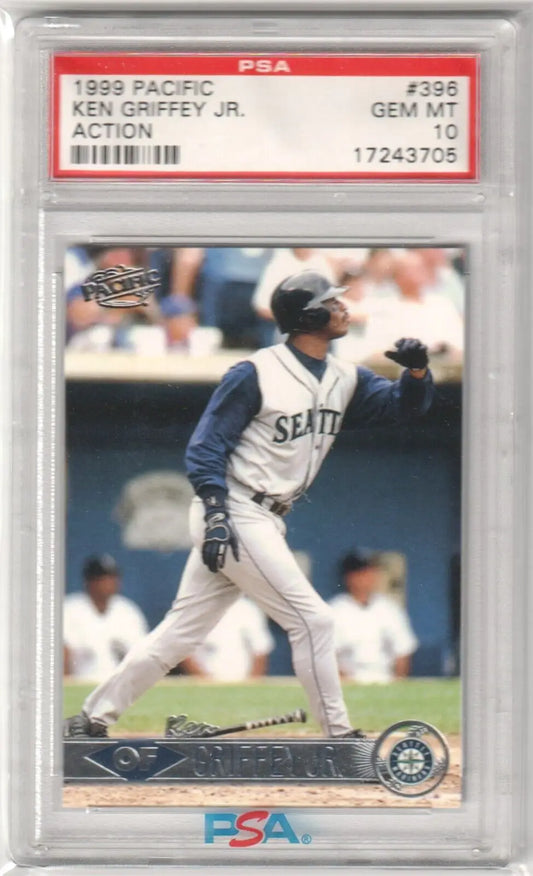 PSA graded 1999 Pacific Ken Griffey Jr. baseball card in protective case, box free shipping