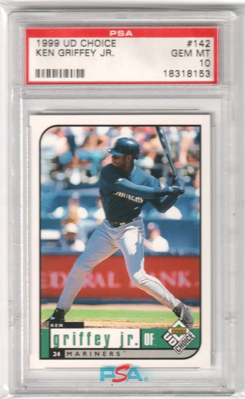 PSA-graded Ken Griffey Jr. 1999 Upper Deck Choice Mariners single card with free shipping