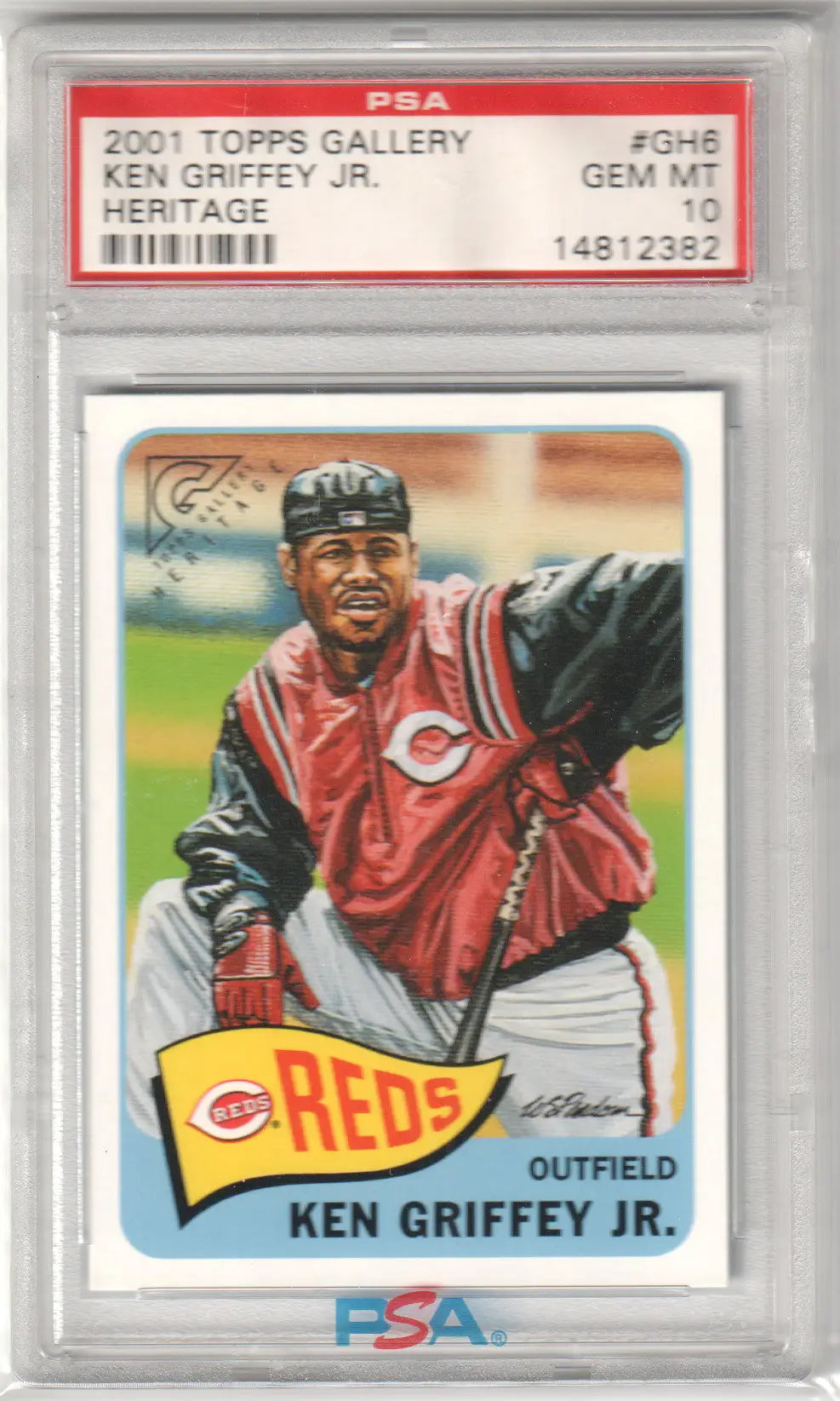 Graded Ken Griffey Jr. baseball card from Topps Gallery Heritage PSA 10 Gem Mint Reds