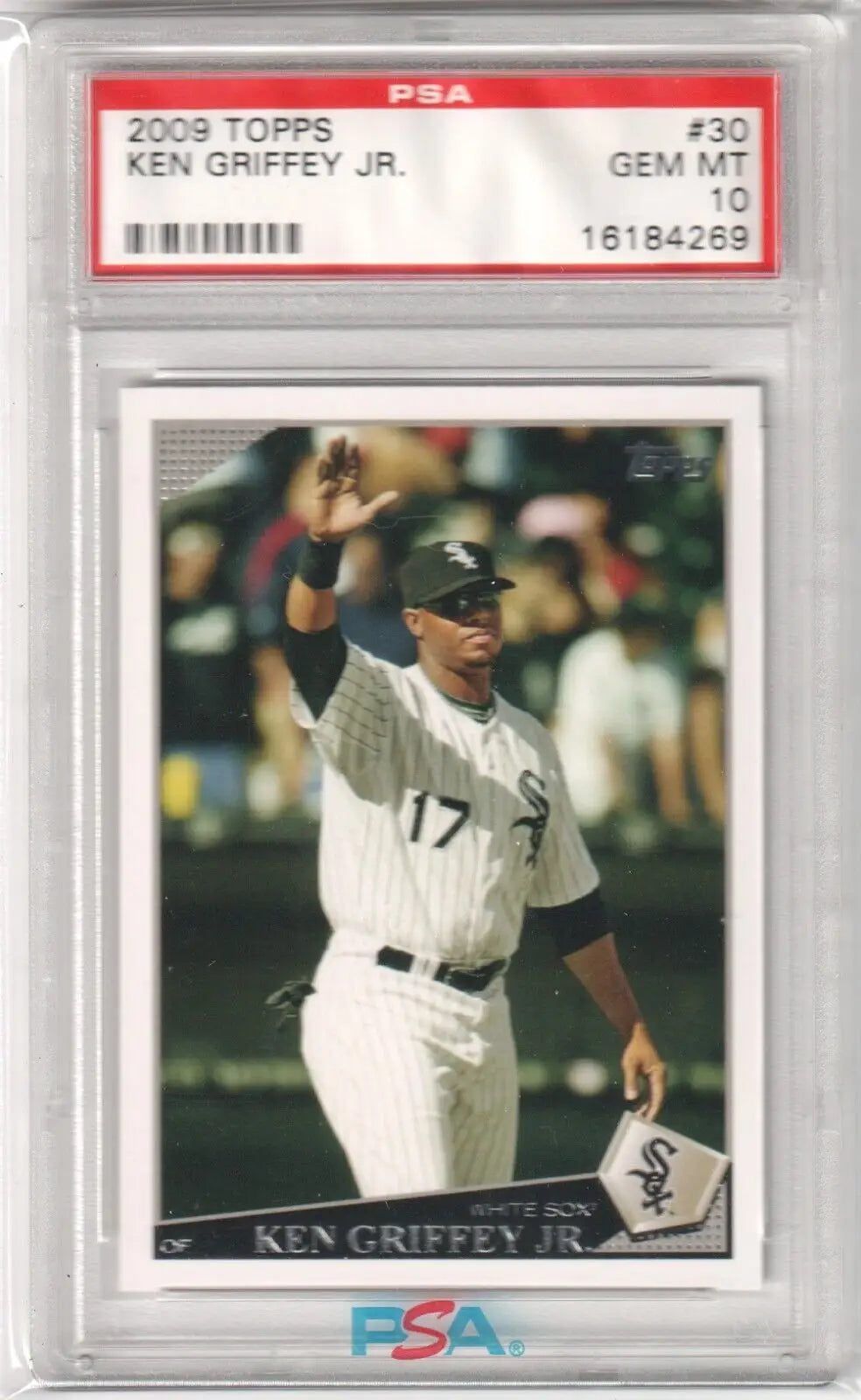 PSA-graded 2009 Topps single card of White Sox player #17 in home uniform, Columbia Hobby