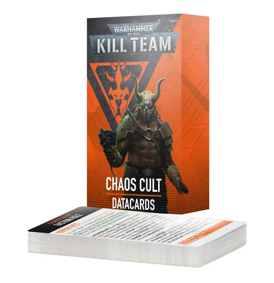 Kill Team Chaos Cult Datacards box with team selection cards displayed below