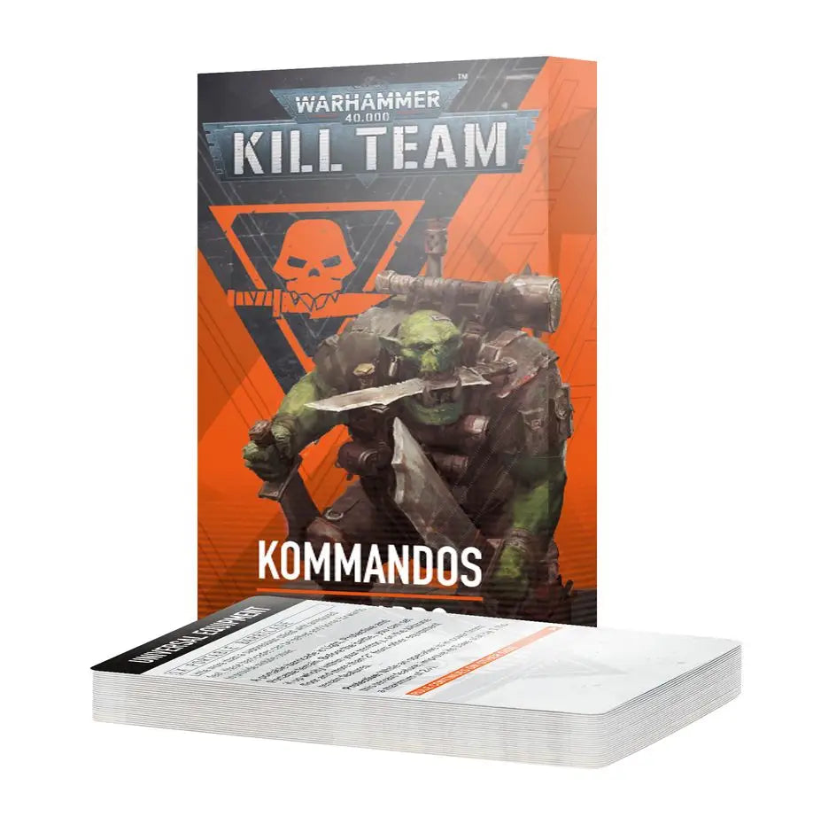 Warhammer Kill Team Kommandos rulebook with skull symbol and military figure artwork