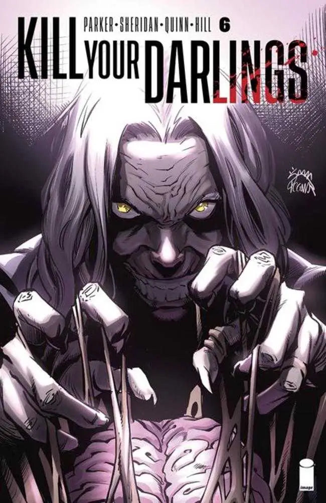 Dark comic book cover of Kill Your Darlings #6 featuring a sinister figure and glowing eyes