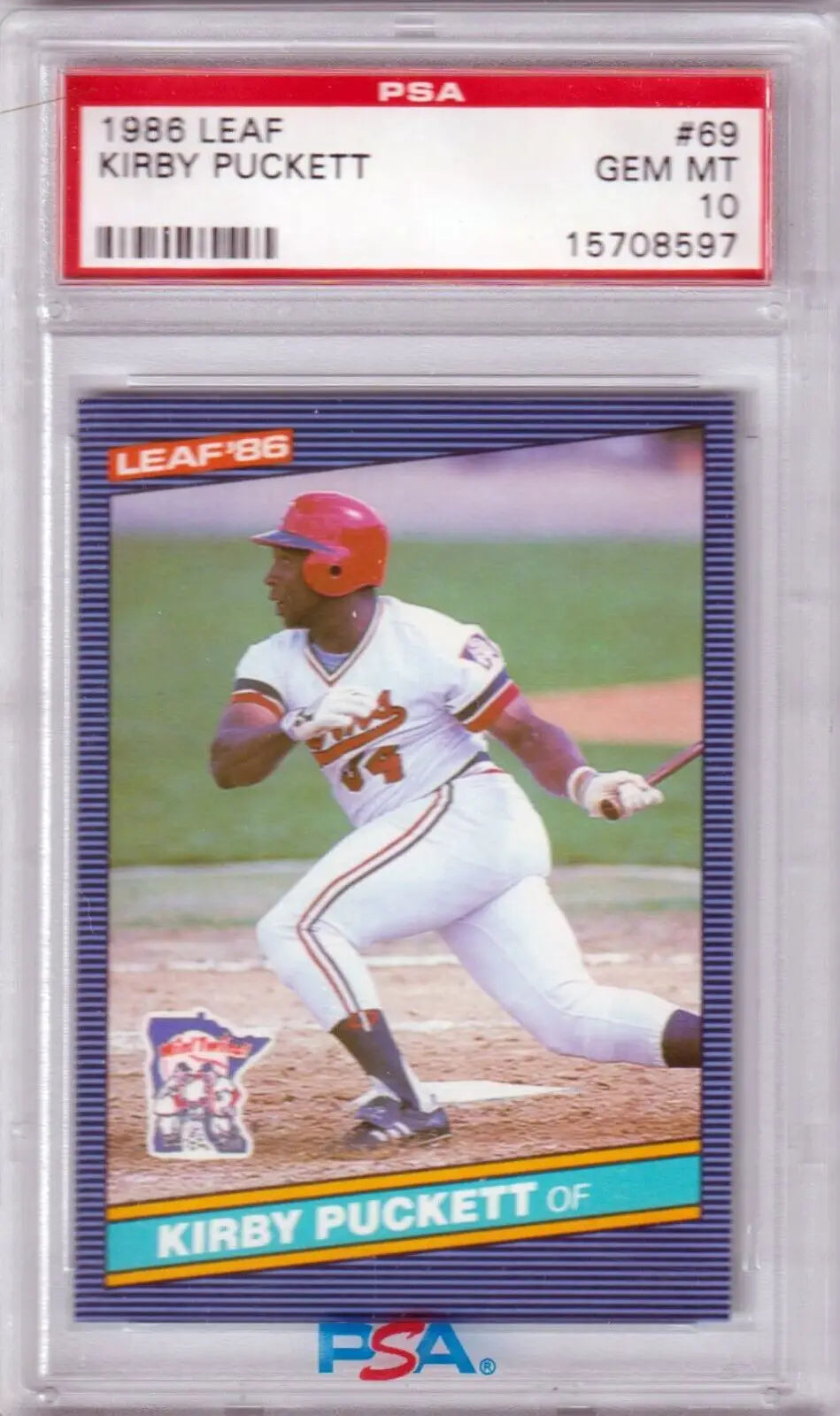 PSA graded 1988 Leaf Kirby Puckett baseball card Minnesota Twins single card Columbia Hobby