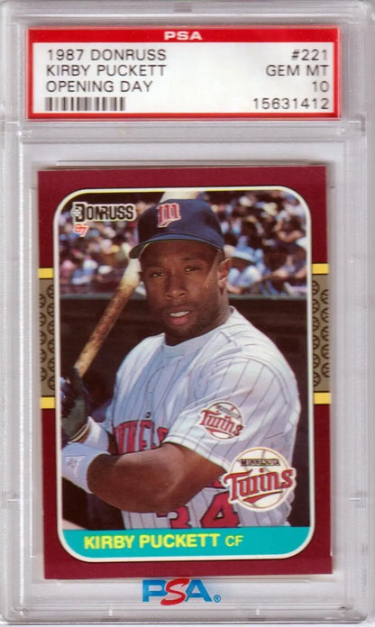 PSA 10 GEM MINT Kirby Puckett 1987 Donruss Twins single card from Columbia Hobby