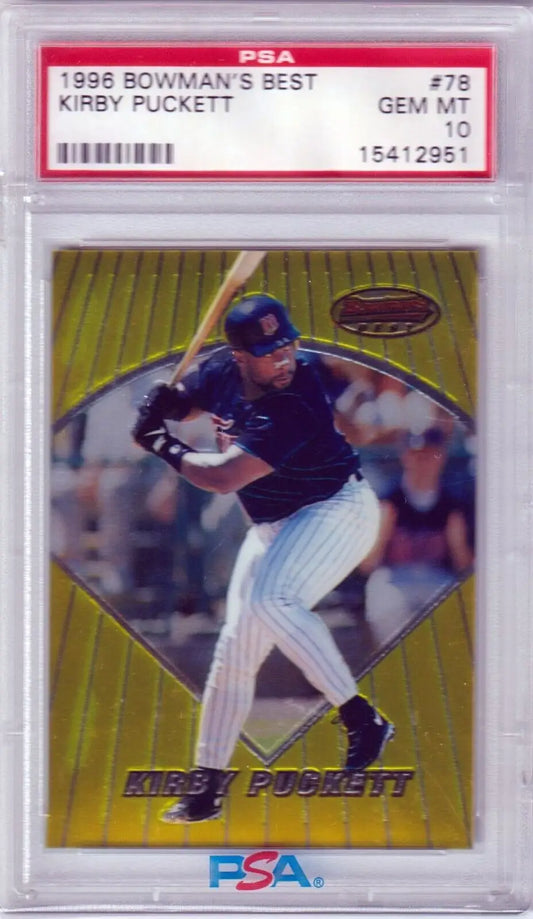 PSA-graded 1995 Bowman’s Best Kirby Puckett baseball card for single cards at Columbia Hobby