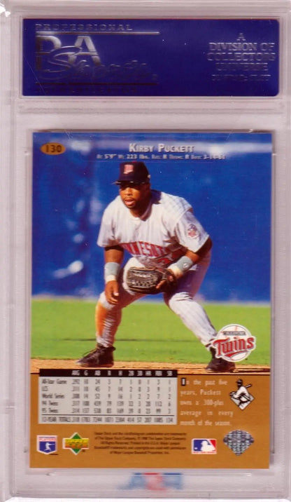 Kirby Puckett 1996 Upper Deck PSA 10 in a clear case for single cards at Columbia Hobby