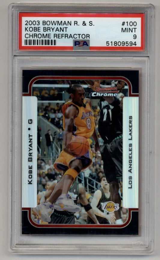 PSA-graded Kobe Bryant 2003 Bowman Rookie Stars Chrome Refractor basketball card