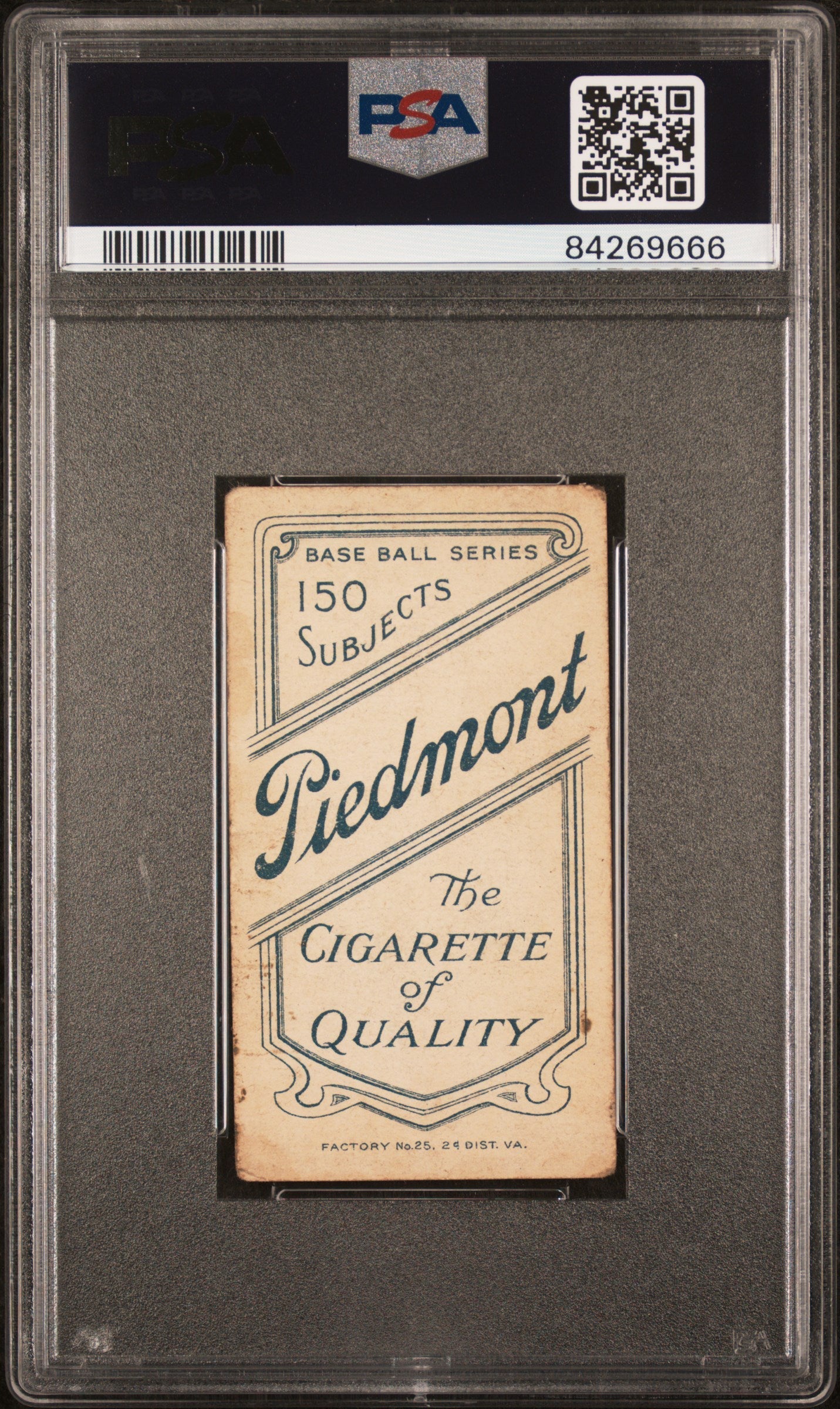 Vintage Piedmont cigarette trading card features Wilbur Goode Good with decorative border