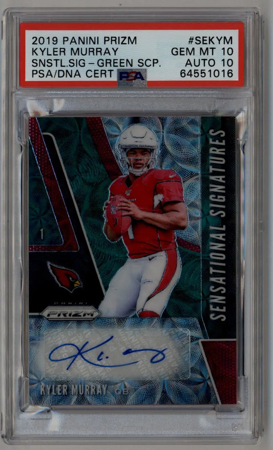 PSA 10 Kyler Murray 2019 Panini Prizm Sensational Signatures Prizms Green Scope card