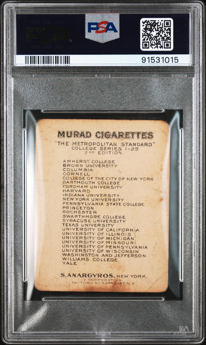 Williams College 1909 T51 Murad Cigarettes College Series PSA 1 Poor