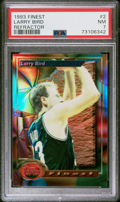 Larry Bird 1993 Topps Finest #2 Refractor PSA 7 Near Mint Boston Celtics card