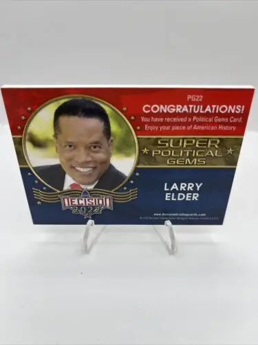 Larry Elder 2022 Decision PG22 Super Political Gems Emerald Green card collectible