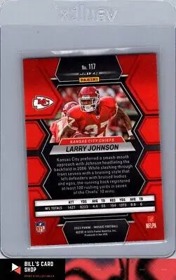 Larry Johnson football card for Kansas City Chiefs 2023 Mosaic #117 collectible