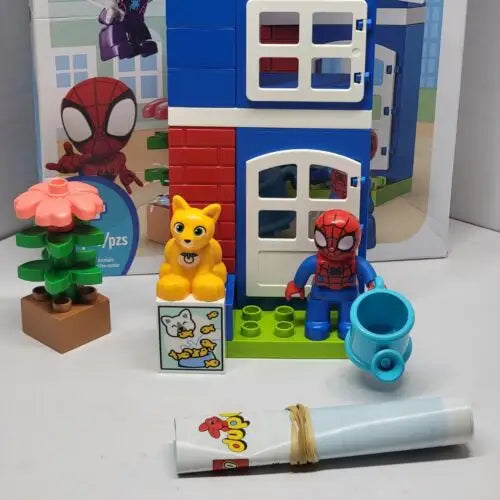 LEGO Spider-Man’s House playset featuring Spider-Man and Pikachu toys with accessories