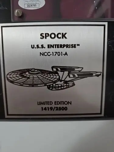 Leonard Nimoy signed U.S.S. Enterprise limited edition plaque in Star Trek VI photo display