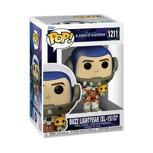 Lightyear Buzz Lightyear Funko Pop! in a spacesuit with Sox the robot companion