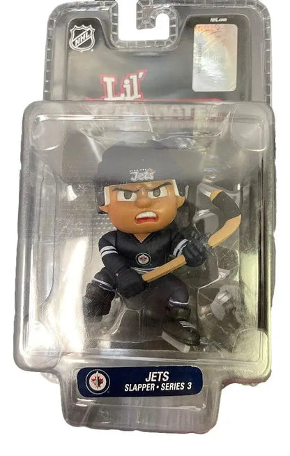 Figurine of a hockey player in Winnipeg Jets uniform from Lil Teammates collection