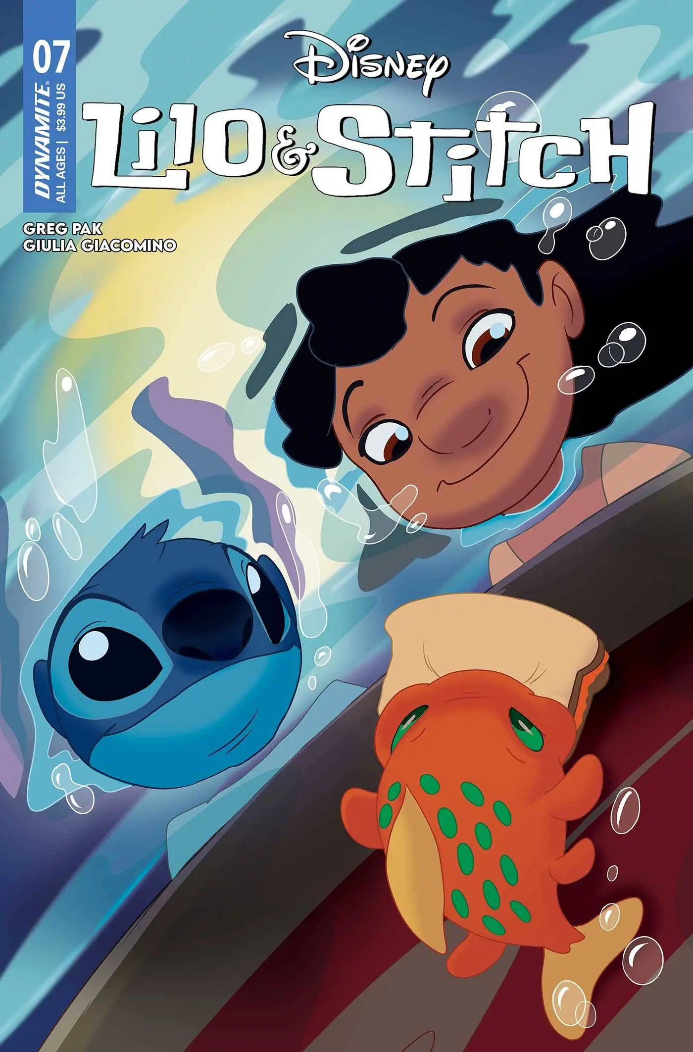 Comic book cover for Lilo & Stitch #7 CVR B Forstner with underwater scene and characters