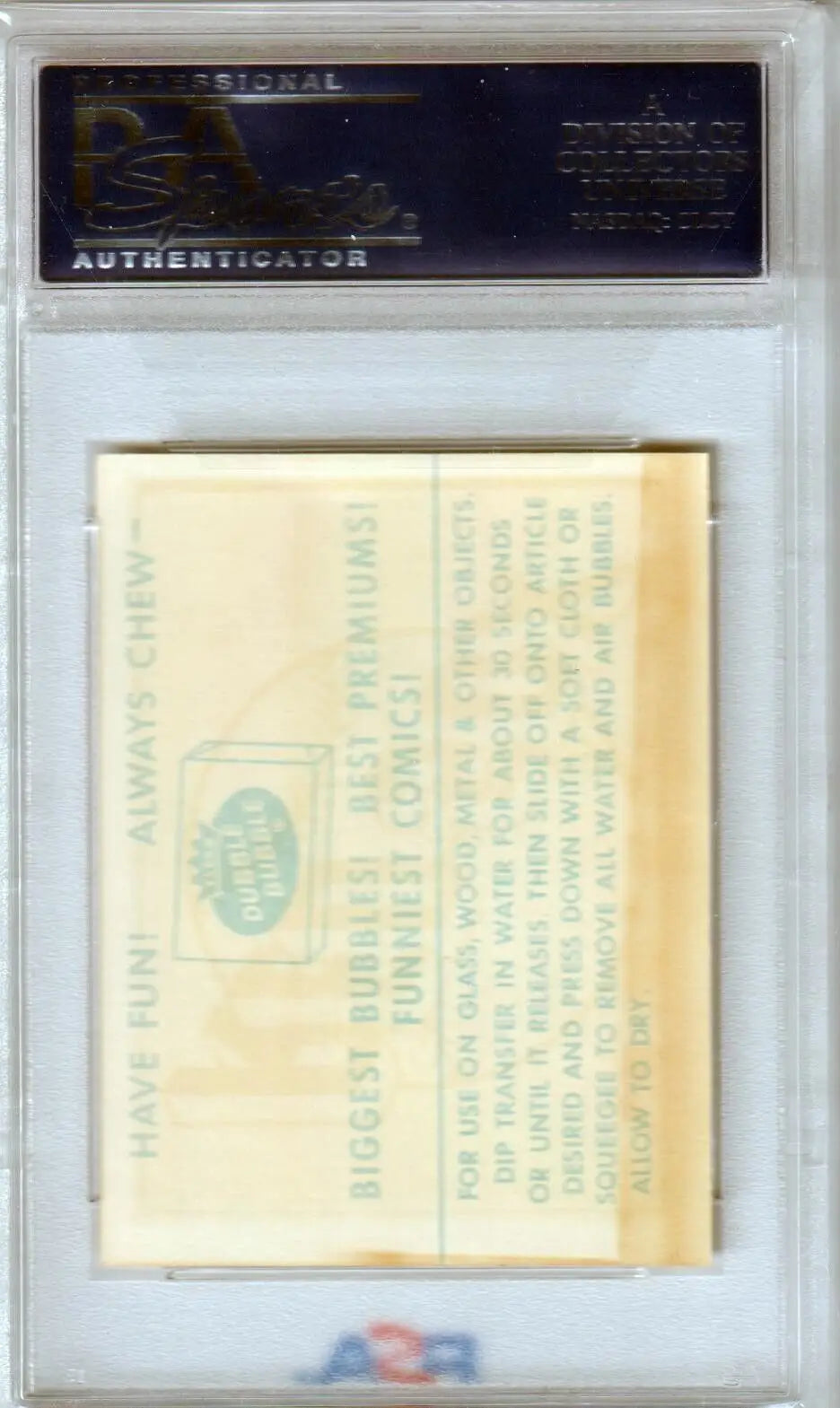 PSA-graded Los Angeles Angels 1961 Fleer Team Logo Decals card in protective case