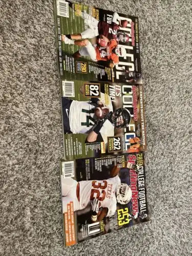 Lot of 3 Sporting News Football Magazines featuring Johnny Manziel sports memorabilia