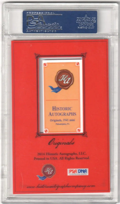 Historic Lou Brock Autograph trading card in protective case with vibrant packaging