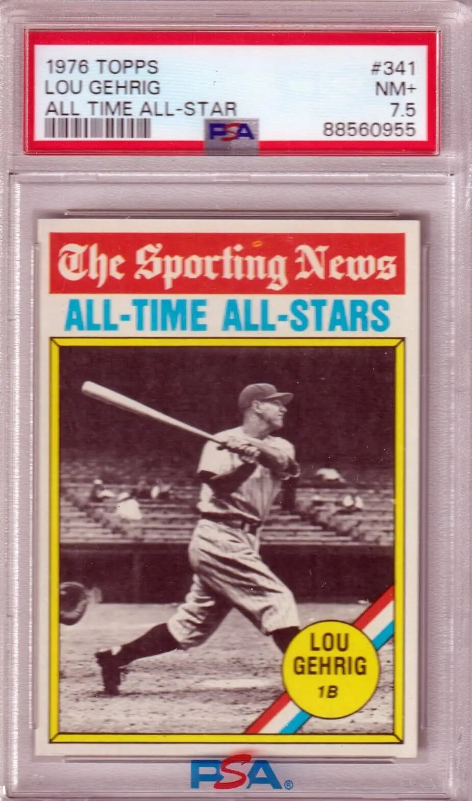 PSA-graded 1976 Topps Lou Gehrig All-Time All-Stars baseball card from Columbia Hobby