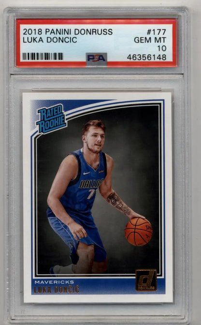 Luka Doncic 2018-19 Donruss Rookie card PSA 10 Gem Mint in protective case