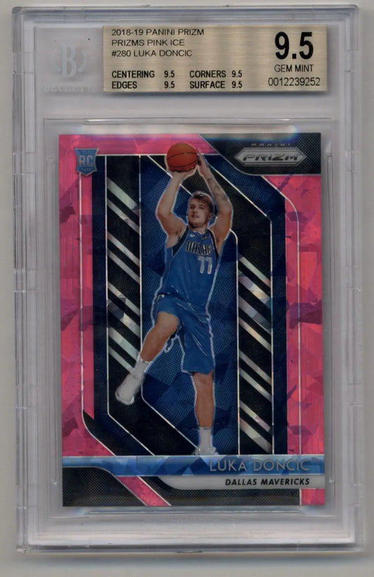 Luka Doncic 2018-19 Prizm Rookie #280 Pink Ice BGS 9.5 in protective case