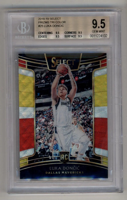 Luka Doncic 2018-19 Select Tri Color #25 BGS 9.5 Gem Mint basketball card image