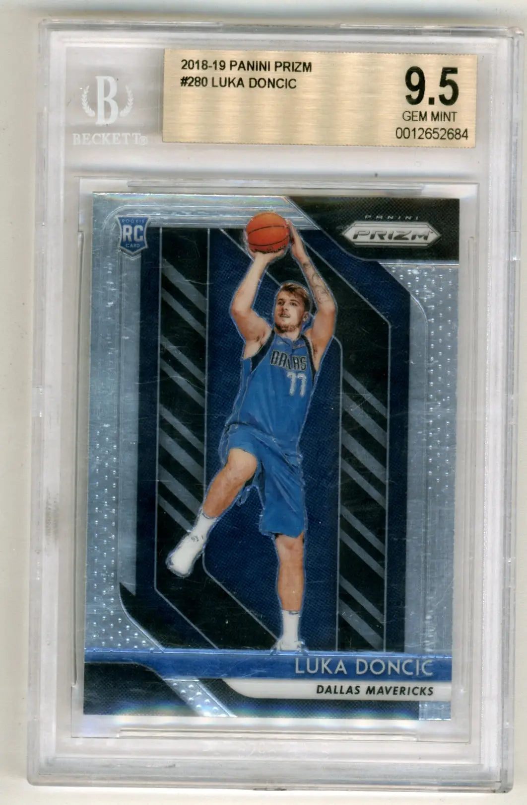 Luka Doncic 2018 Panini Prizm #280 BGS 9.5 Gem Mint basketball card in action