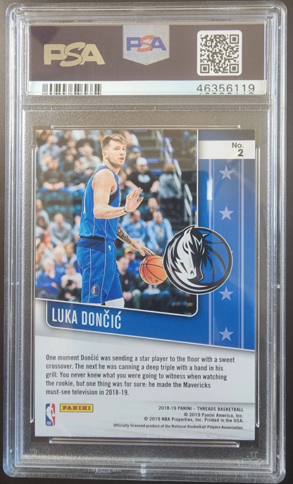 PSA-graded Luka Doncic 2018 Panini Threads Floor Generals Dazzle Basketball Card