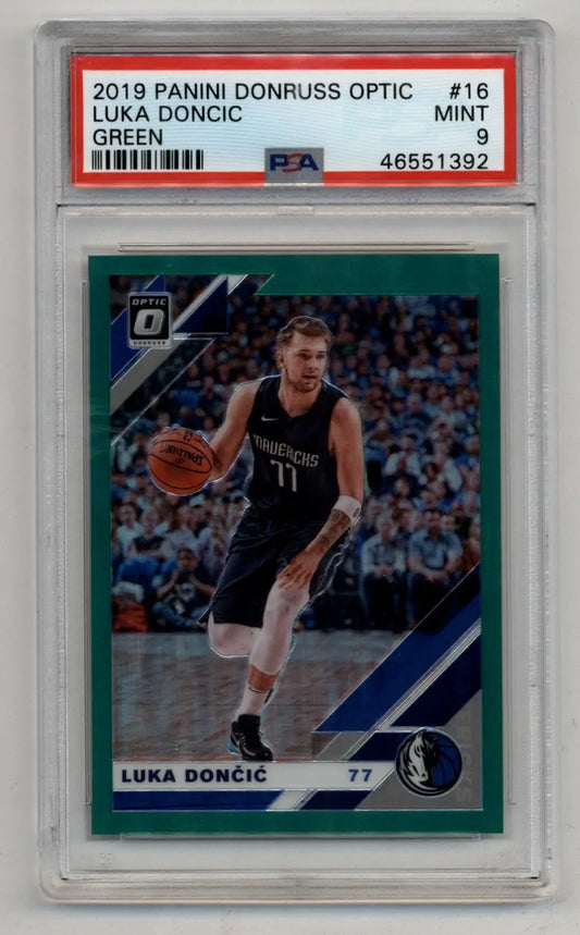 PSA 9 Mint Luka Doncic 2019 Donruss Optic Green parallel basketball card 5/5