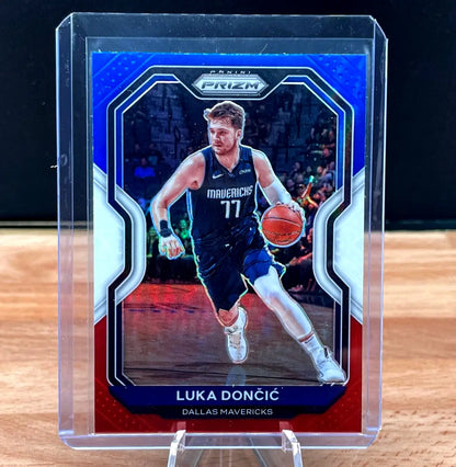 Luka Doncic 2020-21 Panini Prizm Red White & Blue Basketball Card - Dallas Mavericks