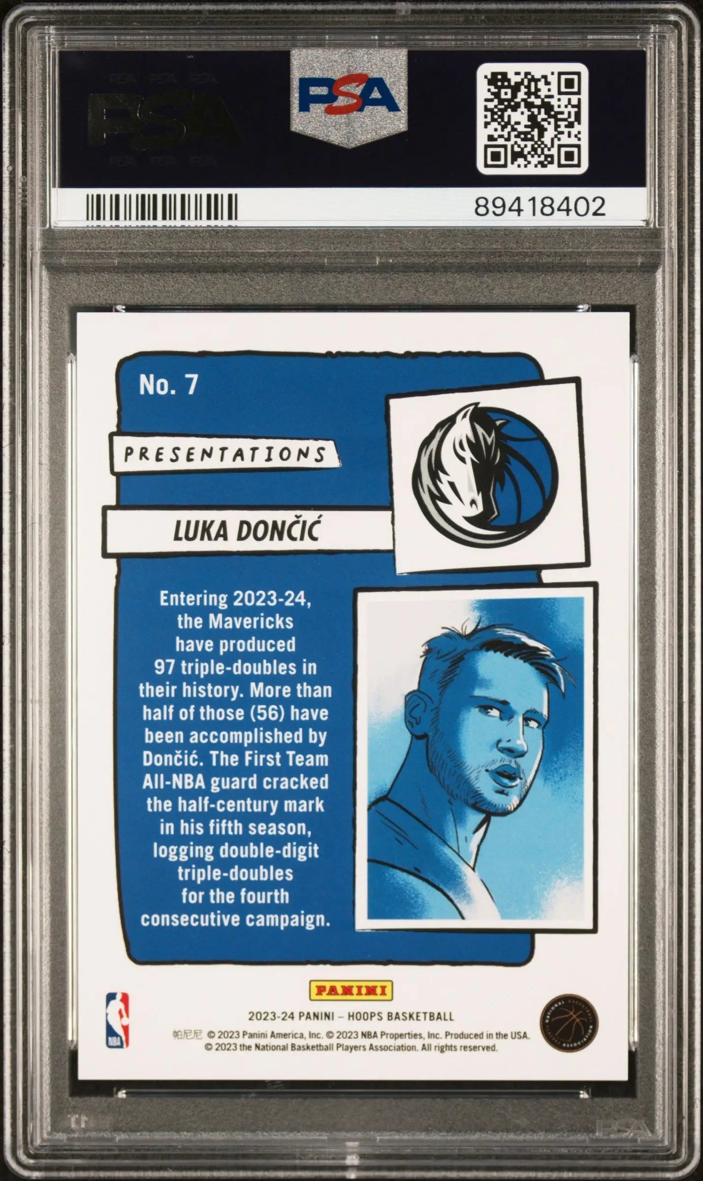 Luka Doncic 2023 Hopps Presentations PSA 10 Gem Mint basketball trading card image