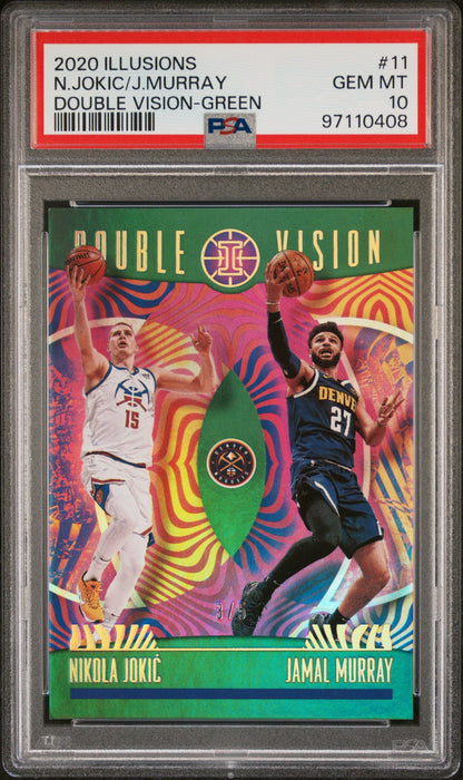 PSA 10 Gem Mint Nikola Jokic Jamal Murray Panini Illusions Double Vision basketball card