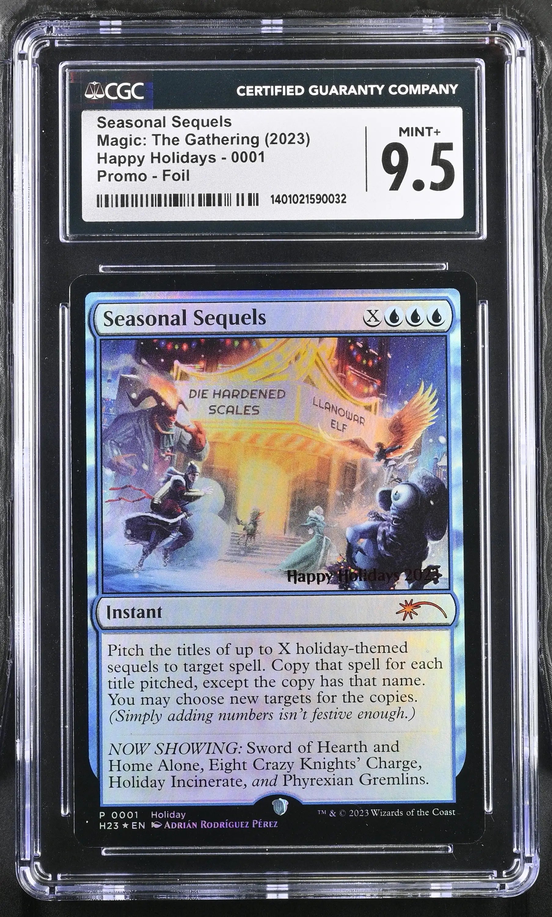 Graded Magic The Gathering Seasonal Squalls card 9.5 in protective case for happy holidays