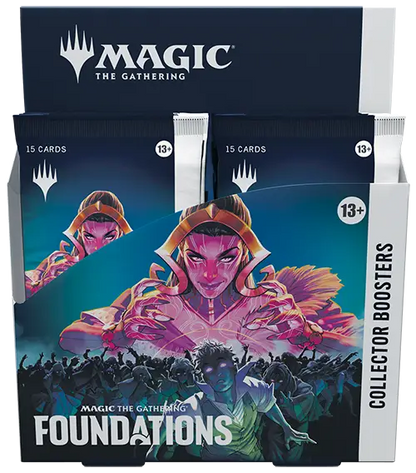 Magic The Gathering Foundations Collector Booster Box with pink-tinted fantasy art