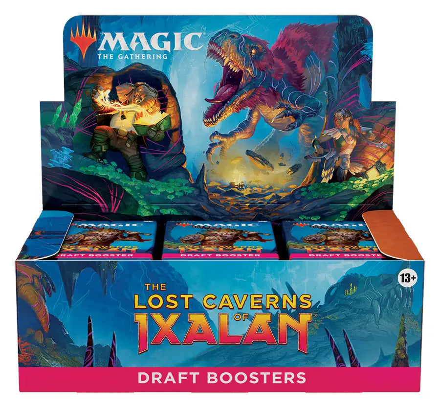 Display box for Magic: The Gathering Lost Caverns of Ixalan draft boosters