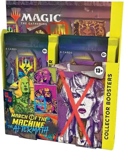 Colorful Magic: The Gathering collector booster packs from Aftermath Collector Box